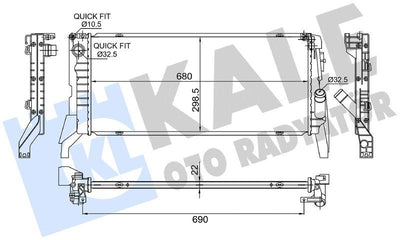 Kale 364460 Motor Water Radiator BMW B37 F45 F46 F48 Mini F56 F55 F57 F60 — Radiators & Fans