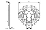 BOSCH Brake Disc VW Passat 1.8 - Front 280mm Diameter, 22mm Thickness — Brake Rotors & Drums