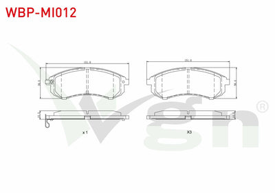 WGN WBP-MI012 Brake Pad Front Mitsubishi L 200 (K7t,K6t) 2.5 TD 4Wd 1996-2007 — Brake Pads