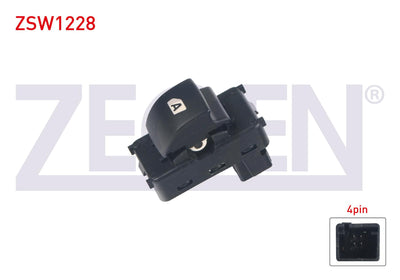 Zegen ZSW1228 Glass Release Switch Single 4 Pin Automatic Berlingo-Partner 2008 — Switches & Relays