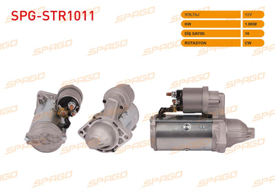 SPAGO SPG-STR1011 Starter Motor 12V 1.8Kw 10 Outer Cw (Str3162) Astra H J-Corsa C D-Combo / Doblo-Linea — Starting & Charging