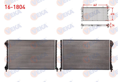 Veka 16-1804 Water Radiator Mechanical Fiat Doblo (119,223) 1.9 D M-T Ac-2001-2010 — Radiators & Fans