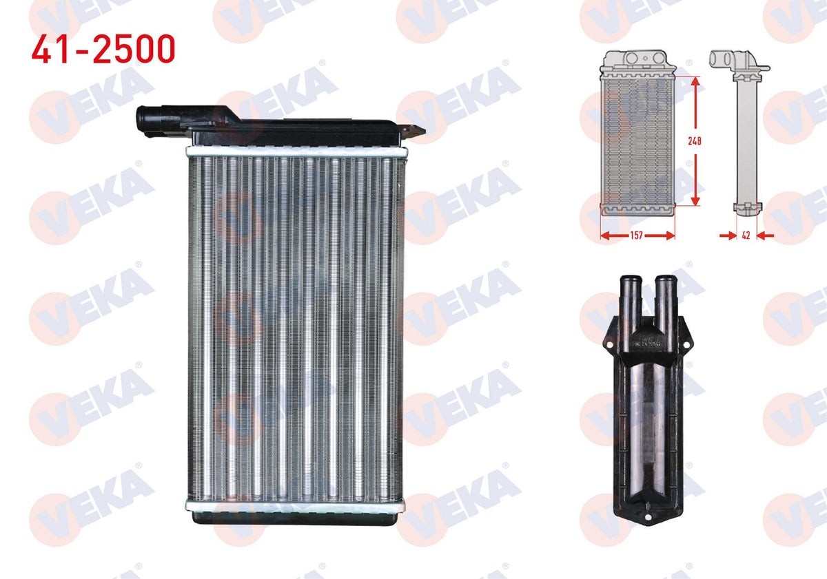 Veka 41-2500 Heater Core Mechanical Lada Samara 1500 1986-1994 — Heater & Blower