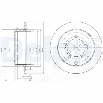 Delphi BG4037 Disc Rear 08 > Lancer 1.6i-2.0i Outlander 2.0i-2.4i | 1 Piece