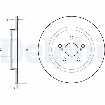 Delphi BG4650C Brake Disc (Twin Pack)-Painted, Deliksiz