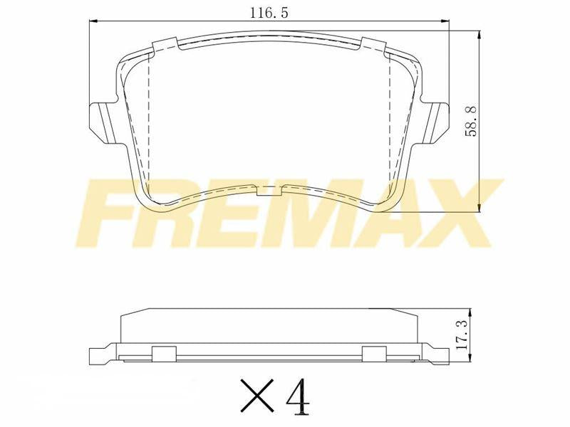 Fremax FBP-1644 Rear Brake Pad (Corbon Formula) VW Audi A4-A5-Q5 2008 > — Brake Pads