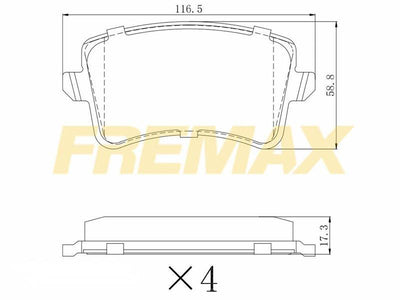 Fremax FBP-1644 Rear Brake Pad (Corbon Formula) VW Audi A4-A5-Q5 2008 > — Brake Pads