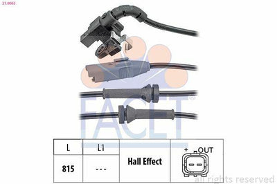 FACET Wheel Speed Sensor 21.0063 - Compatible with 307-308-C4 I-II-DS4 — Brake Sensors & ABS