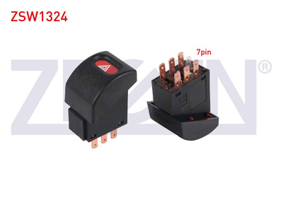 Zegen ZSW1324 Flasher Switch 7 Pin Opel Astra F 1991-1998 — Switches & Relays