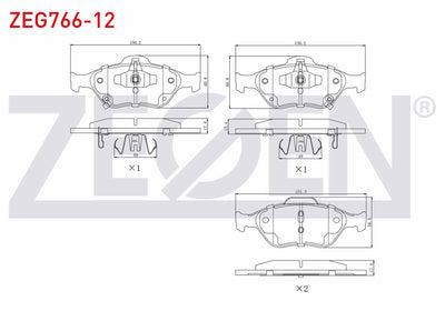 Zegen ZEG766-12 Brake Pad Front Toyota Yaris (P9) 1.0 Vvt-I 2006-2010 / Yaris (P9) 1.3 Vvt-I 2006-2010 / Yaris ( — Brake Pads