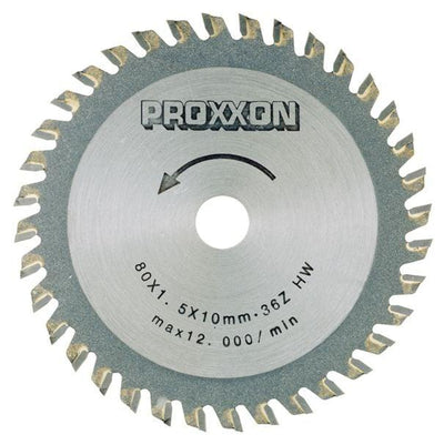 Proxxon 28732 Tungsten Carbide-Tipped Saw Blade 80x1.5 mm, 36 Teeth
