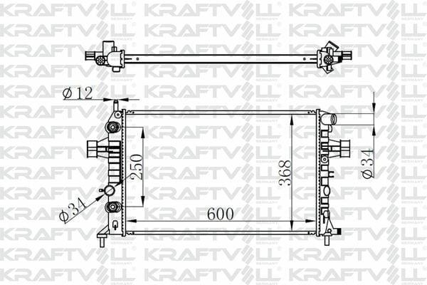 KRAFTVOLL Motor Radiator for Astra G 98+ - Durable Aluminum Construction — Radiators & Fans