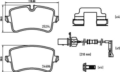 MGA 56504 Rear Brake Pad-(Audi A6 11-18 A7 11-18) — Brake Pads