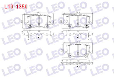 LEO L10-1350 Brake Pad Rear with Wear Indicator Honda Civic VIII 1.4 2005-2012 / Honda Civic VIII 1.8 2005-2012 — Brake Pads
