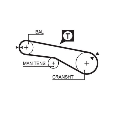 Gates 5257XS Timing/Balans Belt Elantra 90-95 Sonata II 91-98