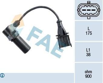 fae crankshaft sensor, crankshaft sensor for ducato and daily FAE Crankshaft Sensor 79222 - Compatible with Ducato 2.3 JTD & Daily III/IV | Black, 175 mm Length FAE Crankshaft Sensor for Ducato and Daily III/IV fae, crankshaft-sensor, ducato, daily-iii, daily-iv, vehicle-parts, mechanics, automotive, engine-sensor, ai-generated