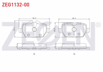 Zegen ZEG1132-00 Brake Pad Rear BMW 1 Series (E87) 116 i 2003-2012 / 118 i 2003-2012 / 120 i 2003-2012 / 1 Serie — Brake Pads