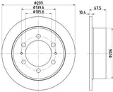 HELLA Pagid Brake Disc Rear 8DD355112-001 - Universal Fit for Daewoo Musso & Ssangyong Models — Brake Rotors & Drums