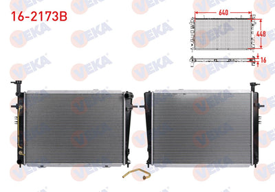 Veka 16-2173B Water Radiator Brazing Hyundai Tucson 2.0 A-T 2004-2010 /Kia Sportage (Je) 2.0 A-T 2004-2010 — Radiators & Fans