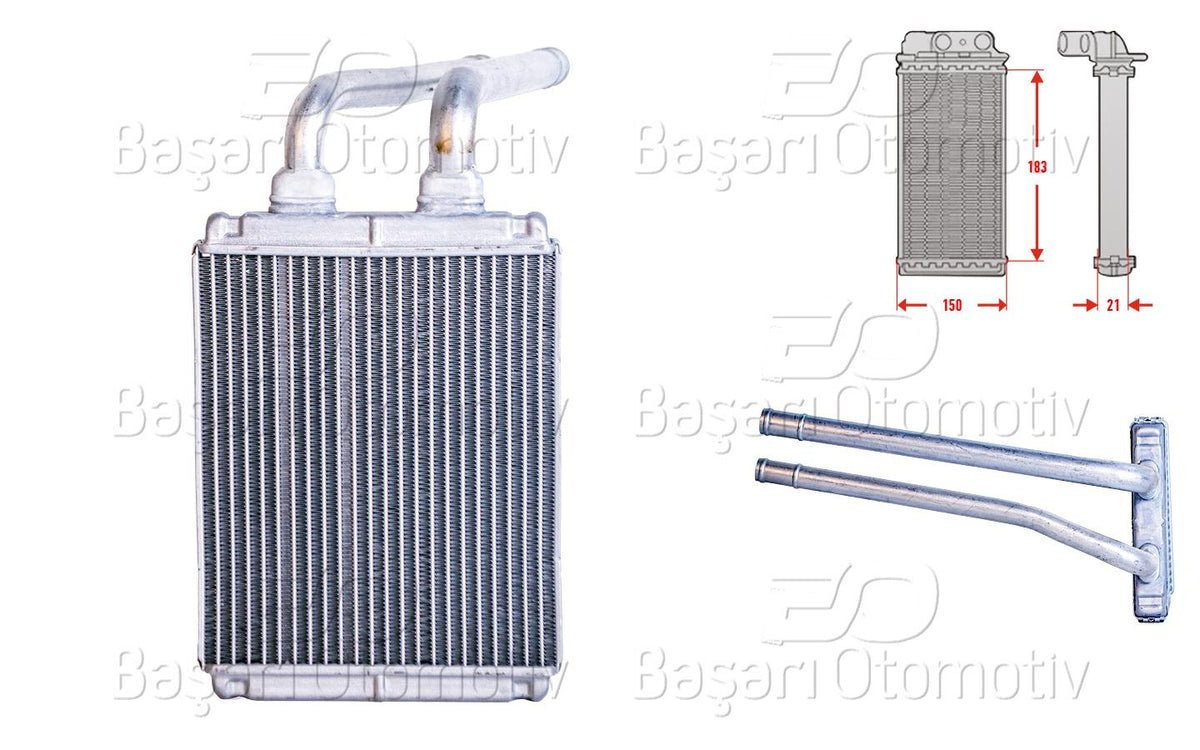Wisco 3143201-00 Heater Core Brazing Mt-At 183X150 mm Kia Picanto 1.0 1.1 CRDi 04 > — Heater & Blower