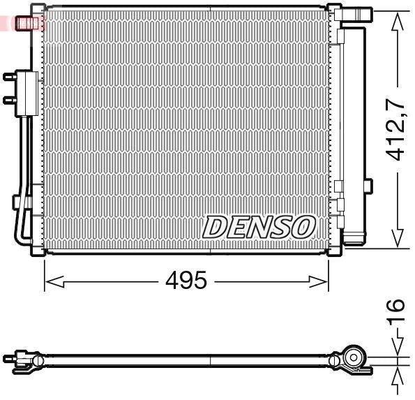 DENSO DCN41012 A/C Condenser - Fits Santa Fe 2013 2.0-2.0CRDi — Condensers & Evaporators