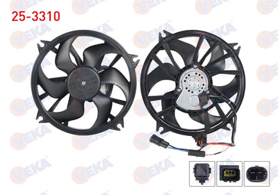 Veka 25-3310 Fan Motor with Control Unit Peugeot 407 (6D) 1.6 HDi 2004-2011 — Modules & Wiring