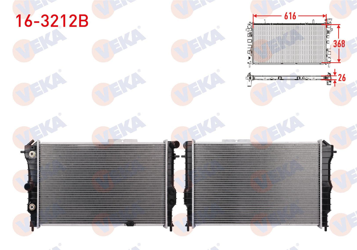 Veka 16-3212B Su Radiator Brazing Opel Vectra A 1.6 A-T 1989-1995 — Radiators & Fans