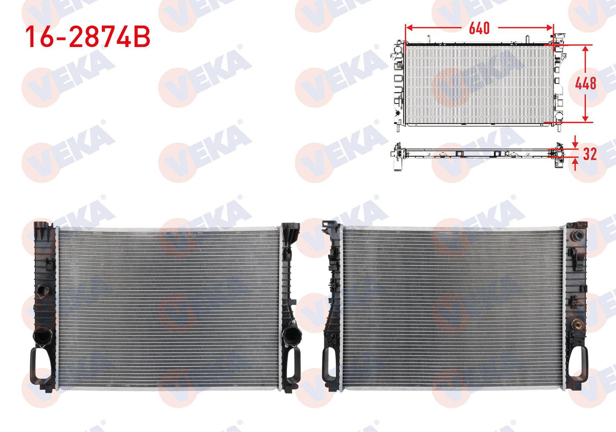Veka 16-2874B Su Radiator Brazing Mercedes (W211) E200, E270 and 2 more models — Radiators & Fans