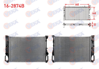 Veka 16-2874B Water Radiator Brazing Mercedes (W211) E200, E270 and 2 more models — Radiators & Fans