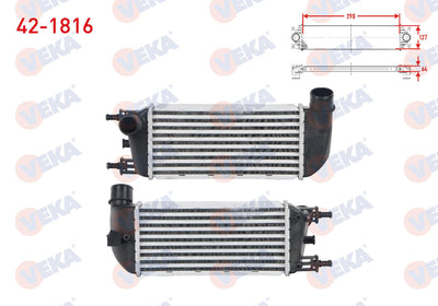 Veka 42-1816 Turbo Radiator (Intercooler) Fiat 500 1.2-1.3 Mjt 2008-2012 — Radiators & Fans