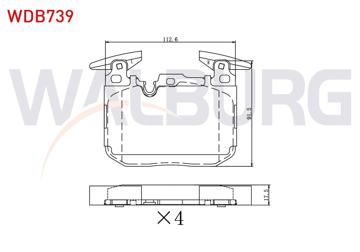 WALBURG WDB739 Brake Pad Front BMW 3 Series (F30) 316 i-316 D-318 i-320 D-320 i 11-/ 1 Series (F20 — Brake Pads