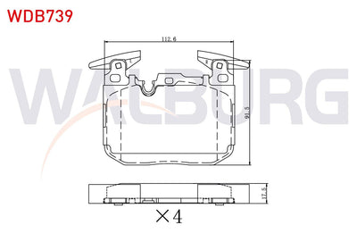 WALBURG WDB739 Brake Pad Front BMW 3 Series (F30) 316 i-316 D-318 i-320 D-320 i 11-/ 1 Series (F20 — Brake Pads