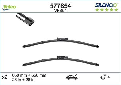Valeo 577854 Wiper Blade Front Set Seat Altea (5P1)/Toledo III (5P2)/Altea XL — Wipers