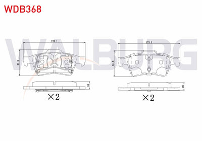 WALBURG WDB368 Brake Pad Rear Transit Con. 1.8 TDCi 2002-2013 / Focus III 1.6 TDCi 2011-2015 / C-Max II 1.6 TDCi — Brake Pads