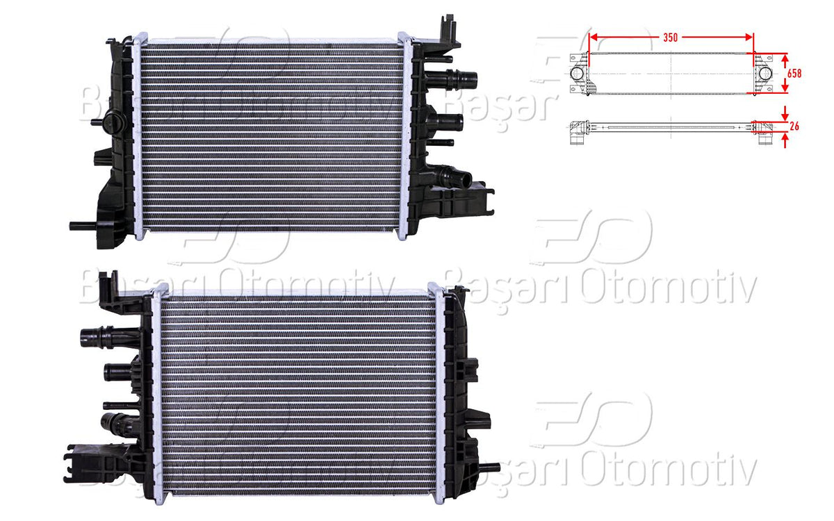 Wisco 3113938-00 Turbo Radiator (Intercooler) 350X658x26 Dacia Duster (Hm_) 1.5 dCi 17 > Dokker Mpv (Ke_) — Radiators & Fans