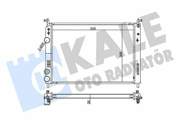 KALE 355620 radiator for Palio and Albea, Technical specifications of KALE radiator KALE Radiator 355620 - Aluminum/Plastic Cooling System for Palio & Albea | Size 20.5 in x 14.5 in x 1.03 in KALE Radiator Parts for Palio and Albea 1.2 radiator, car-parts, automotive, cooling-system, palio, albea, mechanic-tools, engine-cooling, aluminum-plastic, ai-generated