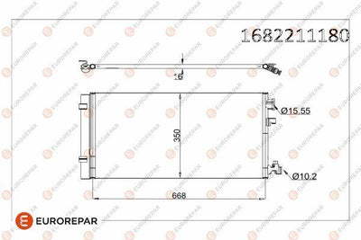 Eurorepar 1682211180 Psa / Erp A/C Condenser Fluence 1.5 dCi 1.6 dCi 1.6 16V 2.0 16V 10 — Condensers & Evaporators