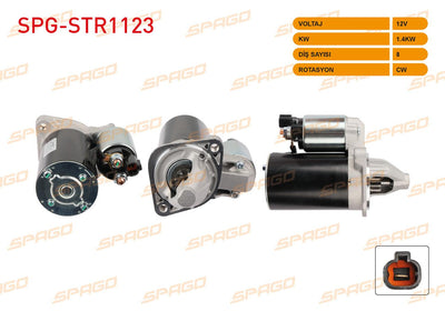 SPAGO SPG-STR1123 Starter Motor 12V 1.4Kw 8 Outer Cw (Str3422) Hyundai i30 07-06- i20 08-15 /Kia Ceed 0 — Starting & Charging