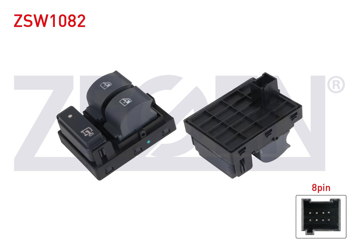 Zegen ZSW1082 Glass Release Switch Twin Orange Light 8 Pin Fiat Doblo 2010-/ Ducato-Boxer III-Jumper III — Switches & Relays