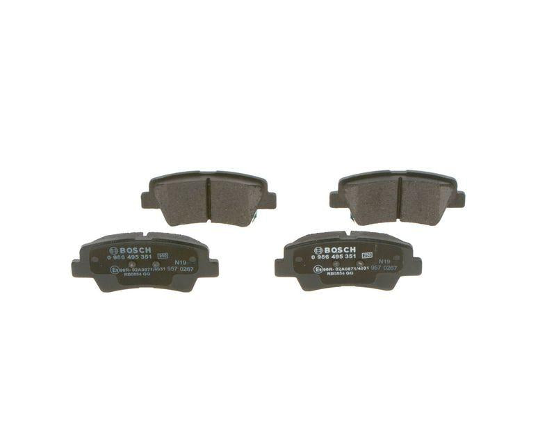 Bosch 0986495351 Brake Pad Rear Accent IV Sedan 10-17 1.4/1.6 CRDi, Bayon 21- 1.0 T-GDI