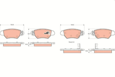 TRW GDB1352 Rear Brake Pads - Compatible with Astra G Models
