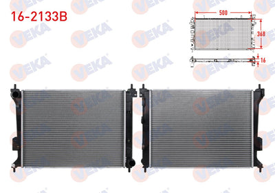 Veka 16-2133B Water Radiator Brazing Hyundai i20 (Pb, Pbt) 1.2 M-T Ac + /-2008-2015 — Radiators & Fans