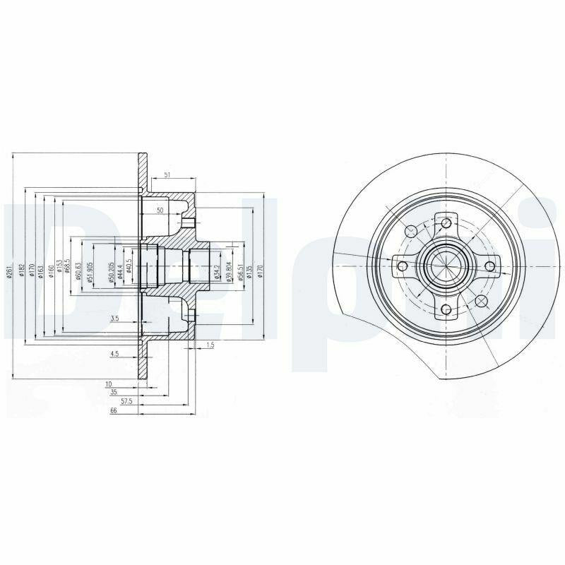Delphi BG2571 Rear Brake Disc for Ascona C & Kadett E — Brake Rotors & Drums