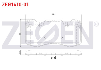 Zegen ZEG1410-01 Brake Pad Front Land Rover Discovery IV (La) 3.0 TD 4X4 2010 — Brake Pads