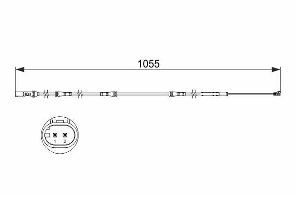 bosch-rear-brake-pad-cable-1987473508, bosch-brake-cable-detailed-view, automotive-repair-tools-with-bosch-parts BOSCH 1987473508 Rear Brake Pad Cable - Durable and Reliable for Car Owners & Mechanics | 1055 mm BOSCH Brake Pad Cable - Rear 1987473508 for Car Owners & Mechanics bosch, brake-pad-cable, rear-brake-cable, automotive-parts, car-maintenance, mechanic-tools, vehicle-safety, disk-brake, replacement-parts, ai-generated