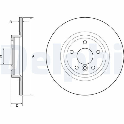 Delphi BG4766C Brake Disc Rear Jaguar Xe/Xf 2.0 Discovery Sport/XF II X260/XE X760/E-Pace X540 — Brake Rotors & Drums