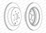FERODO DDF1785C Brake Disc - Rear for Nissan Pathfinder, Navara & Mercedes X-Class — Brake Rotors & Drums