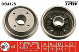 TRW DB4128 Rear Brake Drum - Compatible with P309 P306 Xsara ZX — Brake Rotors & Drums