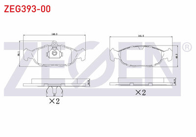 Zegen ZEG393-00 Brake Pad Front Opel Astra F 1.4i 1991-1998 / 1.6i 1991-1998 / F Classic 1.4i 1998-2002 / Vectra — Brake Pads