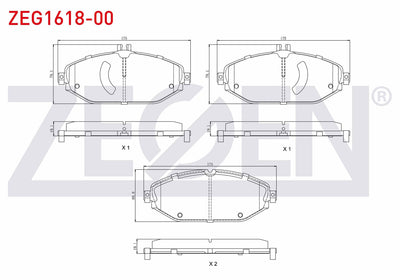 Zegen ZEG1618-00 Brake Pad Front Mercedes E Series (W213) E 200 2016-/ E 220 D 2016-/ E 250 2016-/ C Series (W20 — Brake Pads